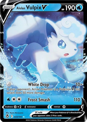 Pokemon TCG - SWSH12: Silver Tempest - Alolan Vulpix V - 033/195 - Holofoil