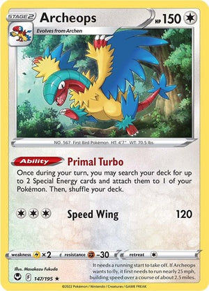 Pokemon TCG - SWSH12: Silver Tempest - Archeops - 147/195 - Holofoil