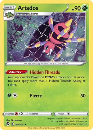 Pokemon TCG - SWSH12: Silver Tempest - Ariados - 004/195 - Holofoil