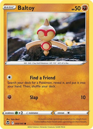 Pokemon TCG - SWSH12: Silver Tempest - Baltoy - 093/195 - Reverse Holofoil