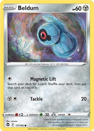 Pokemon TCG - SWSH12: Silver Tempest - Beldum - 117/195 - Reverse Holofoil