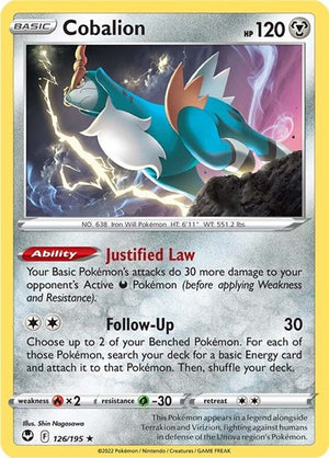 Pokemon TCG - SWSH12: Silver Tempest - Cobalion - 126/195 - Reverse Holofoil