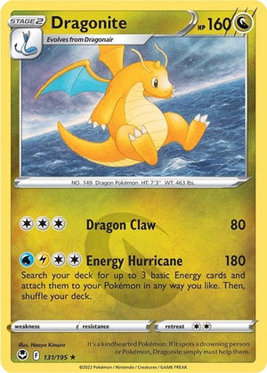 Pokemon TCG - SWSH12: Silver Tempest - Dragonite - 131/195 - Reverse Holofoil