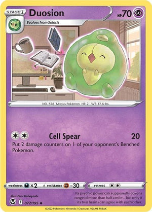 Pokemon TCG - SWSH12: Silver Tempest - Duosion - 077/195 - Reverse Holofoil