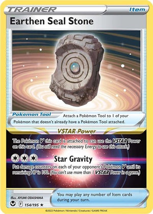 Pokemon TCG - SWSH12: Silver Tempest - Earthen Seal Stone - 154/195 - Holofoil
