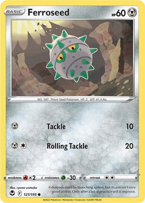 Pokemon TCG - SWSH12: Silver Tempest - Ferroseed - 121/195 - Reverse Holofoil