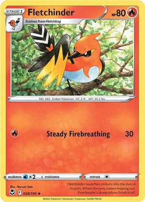 Pokemon TCG - SWSH12: Silver Tempest - Fletchinder - 028/195