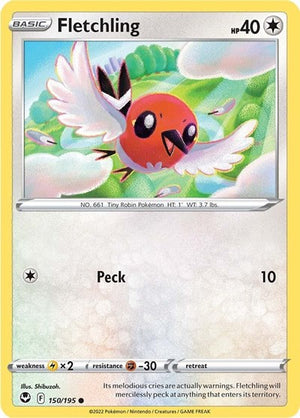 Pokemon TCG - SWSH12: Silver Tempest - Fletchling - 150/195 - Reverse Holofoil
