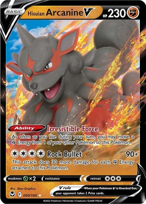 Pokemon TCG - SWSH12: Silver Tempest - Hisuian Arcanine V - 090/195 - Holofoil