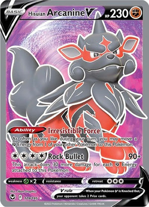 Pokemon TCG - SWSH12: Silver Tempest - Hisuian Arcanine V - 179/195 - Holofoil