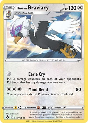 Pokemon TCG - SWSH12: Silver Tempest - Hisuian Braviary - 149/195 - Reverse Holofoil