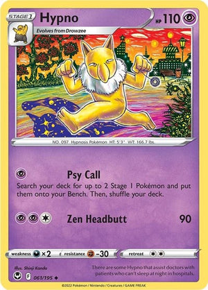 Pokemon TCG - SWSH12: Silver Tempest - Hypno - 061/195 - Reverse Holofoil