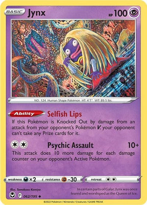 Pokemon TCG - SWSH12: Silver Tempest - Jynx - 062/195 - Reverse Holofoil