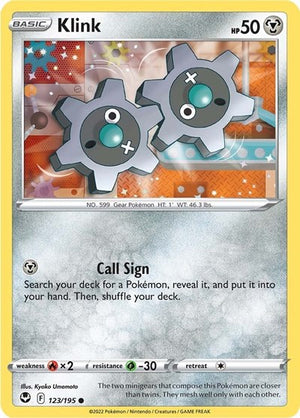 Pokemon TCG - SWSH12: Silver Tempest - Klink - 123/195