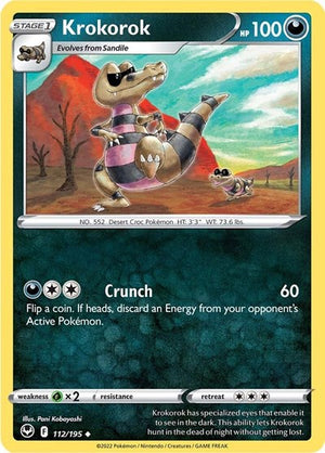 Pokemon TCG - SWSH12: Silver Tempest - Krokorok - 112/195 - Reverse Holofoil