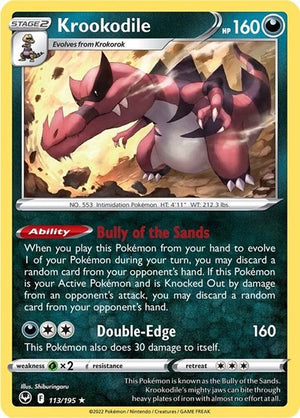 Pokemon TCG - SWSH12: Silver Tempest - Krookodile - 113/195 - Holofoil