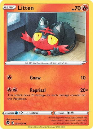Pokemon TCG - SWSH12: Silver Tempest - Litten - 030/195