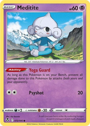 Pokemon TCG - SWSH12: Silver Tempest - Meditite - 072/195