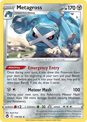 Pokemon TCG - SWSH12: Silver Tempest - Metagross - 119/195 - Holofoil