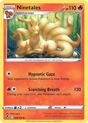 Pokemon TCG - SWSH12: Silver Tempest - Ninetales - 018/195 - Reverse Holofoil