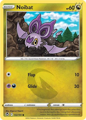 Pokemon TCG - SWSH12: Silver Tempest - Noibat - 132/195 - Reverse Holofoil