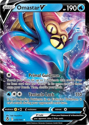 Pokemon TCG - SWSH12: Silver Tempest - Omastar V - 035/195 - Holofoil