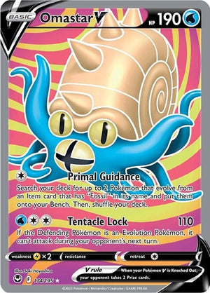 Pokemon TCG - SWSH12: Silver Tempest - Omastar V - 174/195 - Holofoil