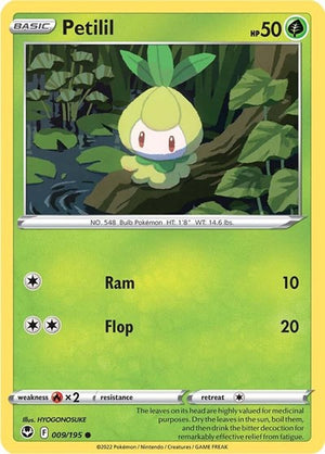 Pokemon TCG - SWSH12: Silver Tempest - Petilil - 009/195 - Reverse Holofoil