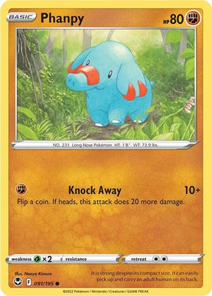 Pokemon TCG - SWSH12: Silver Tempest - Phanpy - 091/195