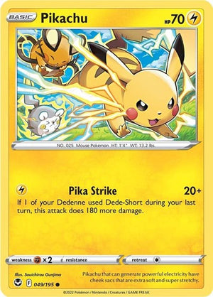 Pokemon TCG - SWSH12: Silver Tempest - Pikachu - 049/195