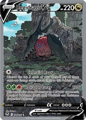 Pokemon TCG - SWSH12: Silver Tempest - Regidrago V - 184/195 - Holofoil