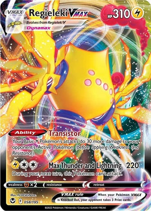 Pokemon TCG - SWSH12: Silver Tempest - Regieleki VMAX - 058/195 - Holofoil