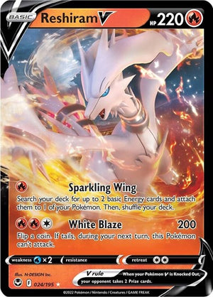 Pokemon TCG - SWSH12: Silver Tempest - Reshiram V - 024/195 - Holofoil