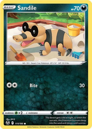 Pokemon TCG - SWSH12: Silver Tempest - Sandile - 111/195