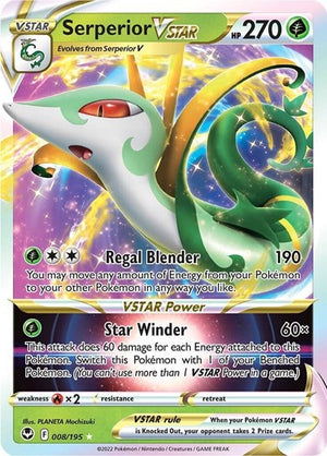 Pokemon TCG - SWSH12: Silver Tempest - Serperior VSTAR - 008/195 - Holofoil