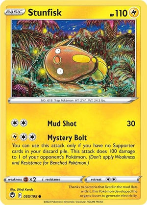 Pokemon TCG - SWSH12: Silver Tempest - Stunfisk - 055/195