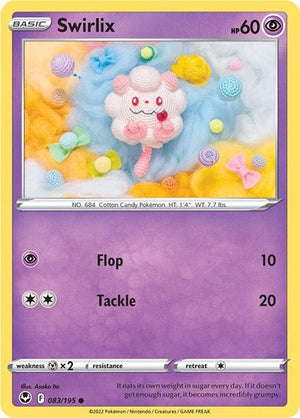 Pokemon TCG - SWSH12: Silver Tempest - Swirlix - 083/195 - Reverse Holofoil