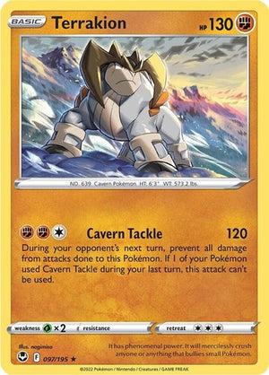 Pokemon TCG - SWSH12: Silver Tempest - Terrakion - 097/195 - Holofoil