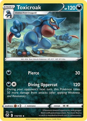 Pokemon TCG - SWSH12: Silver Tempest - Toxicroak - 110/195 - Reverse Holofoil