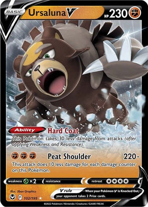 Pokemon TCG - SWSH12: Silver Tempest - Ursaluna V - 102/195 - Holofoil