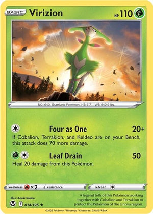 Pokemon TCG - SWSH12: Silver Tempest - Virizion - 014/195 - Reverse Holofoil