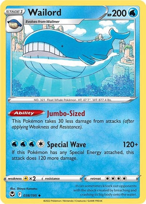 Pokemon TCG - SWSH12: Silver Tempest - Wailord - 038/195
