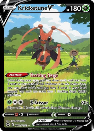 Pokemon TCG - SWSH12: Silver Tempest Trainer Gallery - Kricketune V - TG12/TG30 - Holofoil