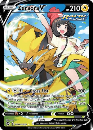 Pokemon TCG - SWSH12: Silver Tempest Trainer Gallery - Zeraora V - TG16/TG30 - Holofoil