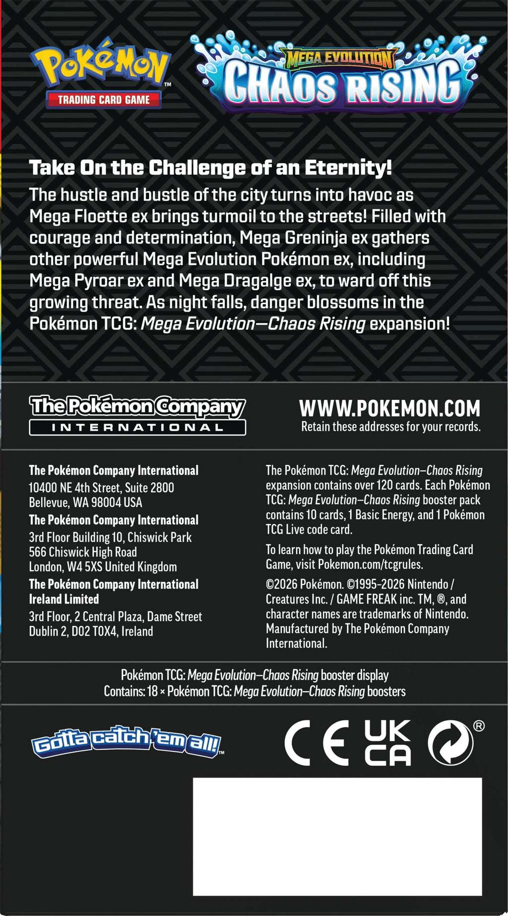 Pokemon TCG - Chaos Rising - Half Booster Box (18 Packs)