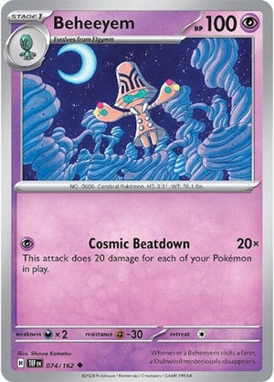 Pokemon TCG - SV05: Temporal Forces - Beheeyem - 074/162 - Reverse Holofoil