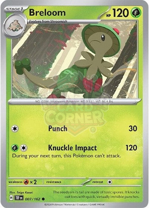 Pokemon TCG - SV05: Temporal Forces - Breloom - 007/162 - Reverse Holofoil