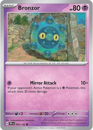 Pokemon TCG - SV05: Temporal Forces - Bronzor - 068/162 - Reverse Holofoil