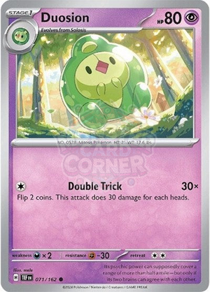 Pokemon TCG - SV05: Temporal Forces - Duosion - 071/162 - Reverse Holofoil
