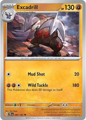 Pokemon TCG - SV05: Temporal Forces - Excadrill - 086/162 - Reverse Holofoil